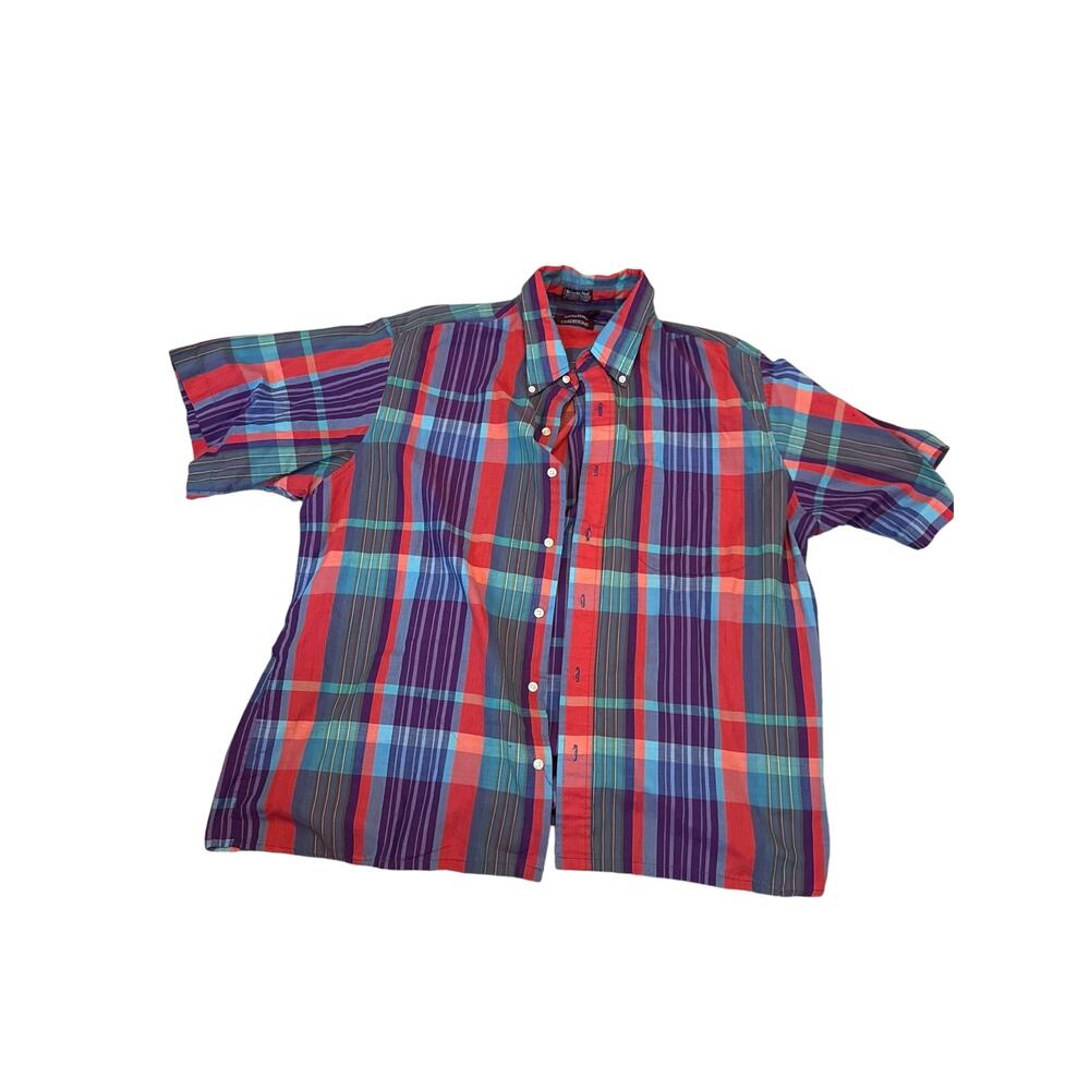 Vintage 90s Savile Row Traditions Madras Plaid Shirt Men’s XL Hong Kong